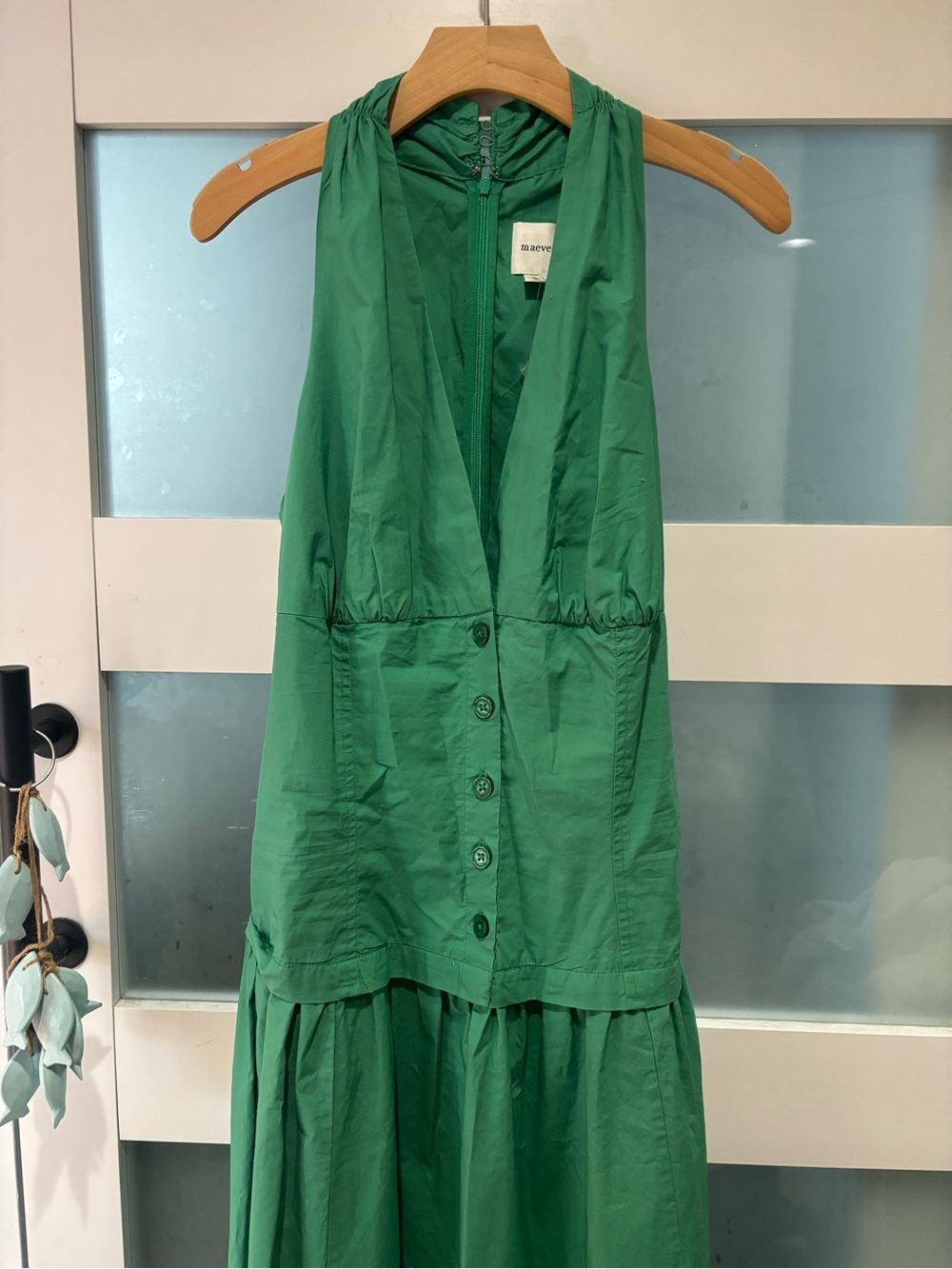 Maeve Green Halter Midi Dress drop waist - Picture 5 of 8